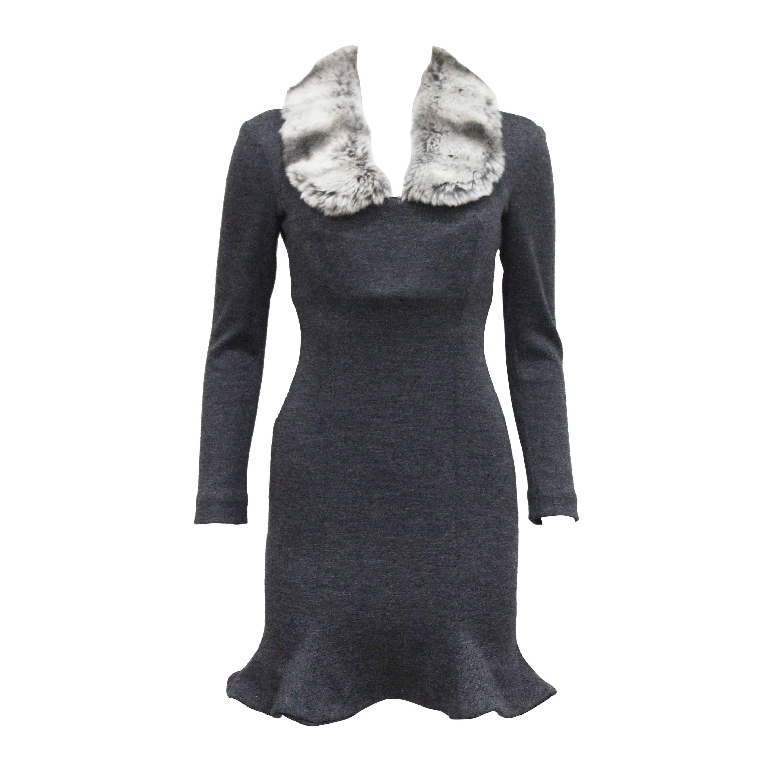 Vivienne Westwood Corseted Woollen Dress With Faux Fur Collar, c 1990s