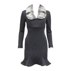 Vivienne Westwood Corseted Woollen Dress With Faux Fur Collar, c 1990s 10