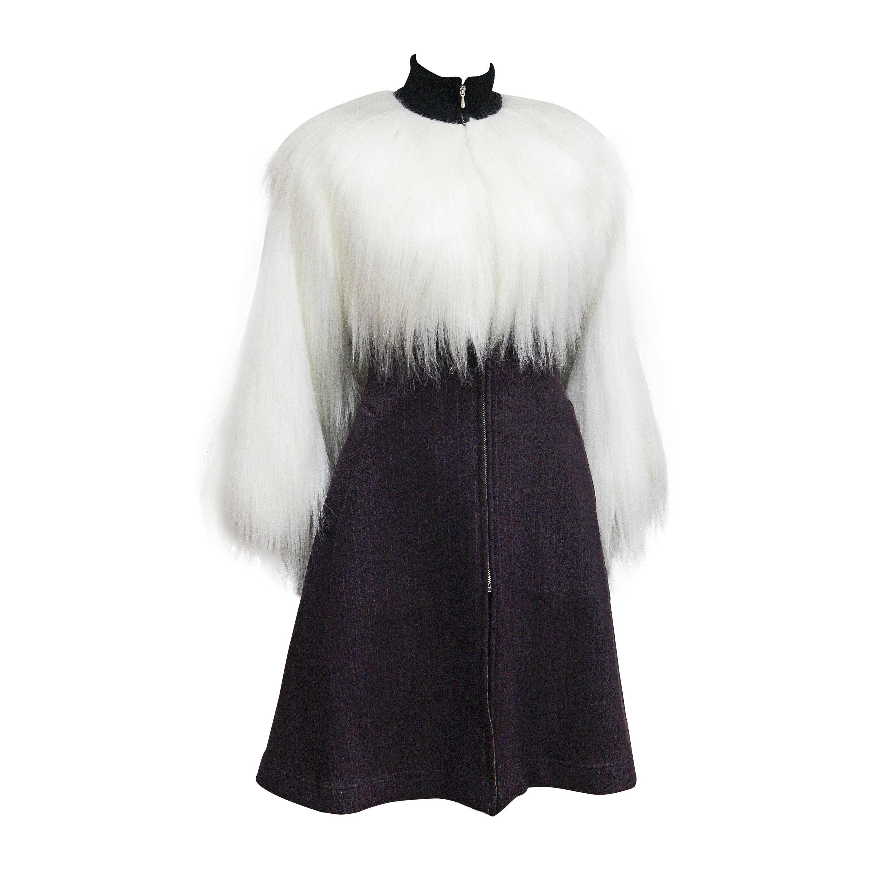 Jean Paul Gaultier Pin Stripe Fur Dress, c. 1993