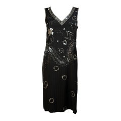 Retro GIORGIO BEVERLY HILLS Sequin Embellished Deco Inspired Cocktail Dress Size 4-6