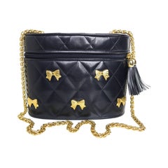 Escada Black Leather Quilted Bag 