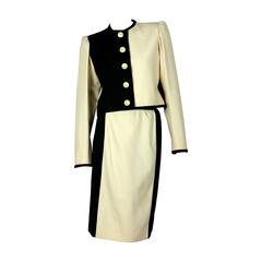 Yves Saint Laurent YSL Fall/Winter 1979-80 Picasso Collection Wool Skirt Suit