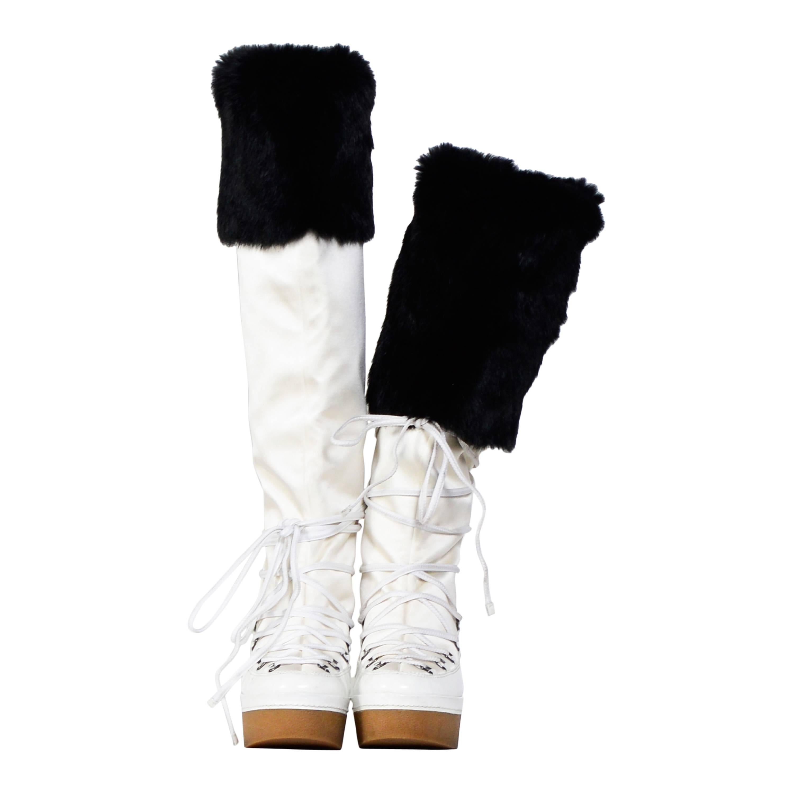 GIVENCHY / Alexander McQueen White & Black Snow-Boots