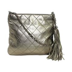Chanel Pewter Leather Small Crossbody Bag