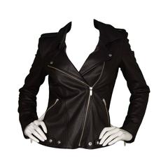 Theyskens' Theory Black Leather Moto Jacket sz S