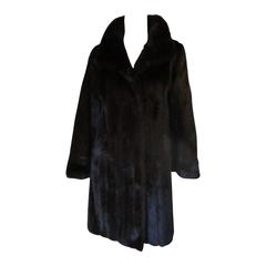exclusive Yves Saint Laurent dark brown mink fur coat