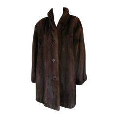 Beautiful "Balmain Paris" brown mink fur coat