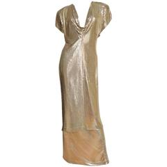 Fabelhaftes Ferrara 1970er Metall Mesh Midi & Maxikleid