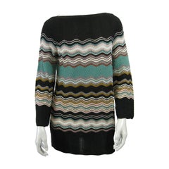 M Missoni Chevron Stripe Long Knit Sweater