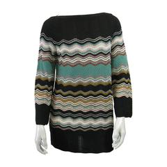 M Missoni Chevron Stripe Long Knit Sweater 5