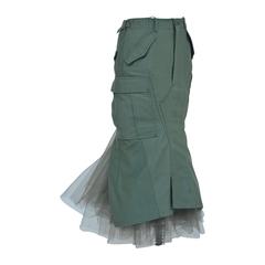 Junya Watanabe Comme Des Garcons Jupe en tulle vert armée Vu sur Taylor Tomasi