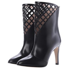 New Gucci Black Lattice Boots Booties With Box Sz 36.5 $2680