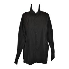 Eskandar for Bergdorf Goodman Black Cotton Smock Oversize Jacket