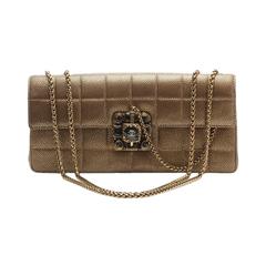 Chanel Bronze Caviar Quilted Leather Cabochon Shoulder Flap Bag