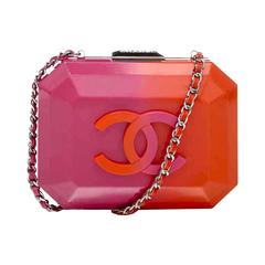 Chanel Pink and Orange Box Bag at 1stDibs
