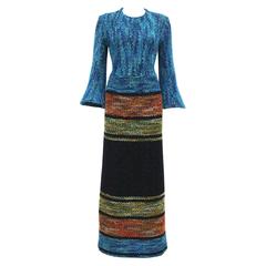 Anne Valore striped knitted maxi dress, c. 1960s 9