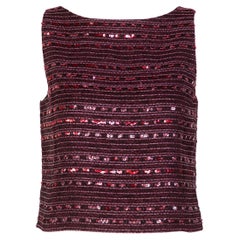 Chanel Purple Sequin Emebllished Sleeveless Top cruise 2000