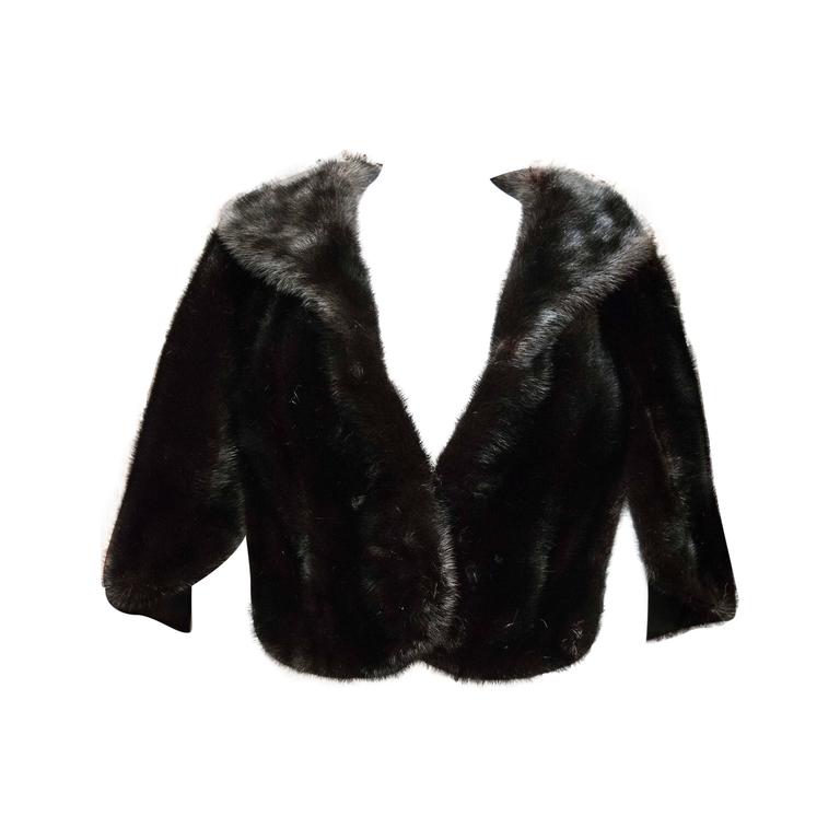 1960s True Black Mink Stole For Sale at 1stdibs
