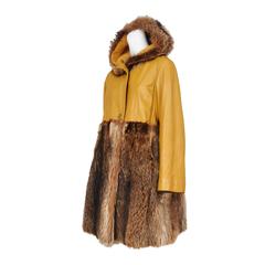 Vintage Bonnie Cashin Yellow Leather Coat 