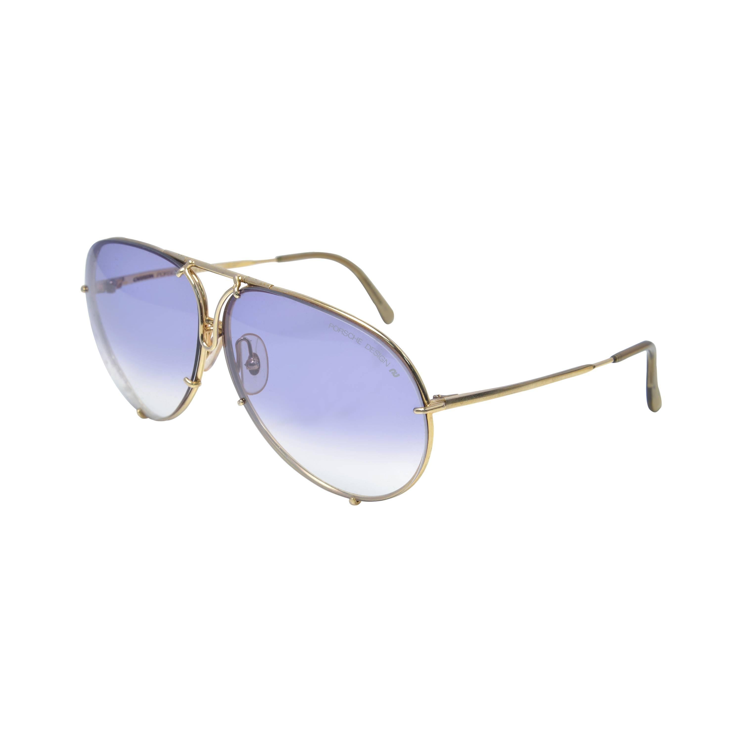 New 1980s Porsche Design by Carrera Gold frame Sunglasses