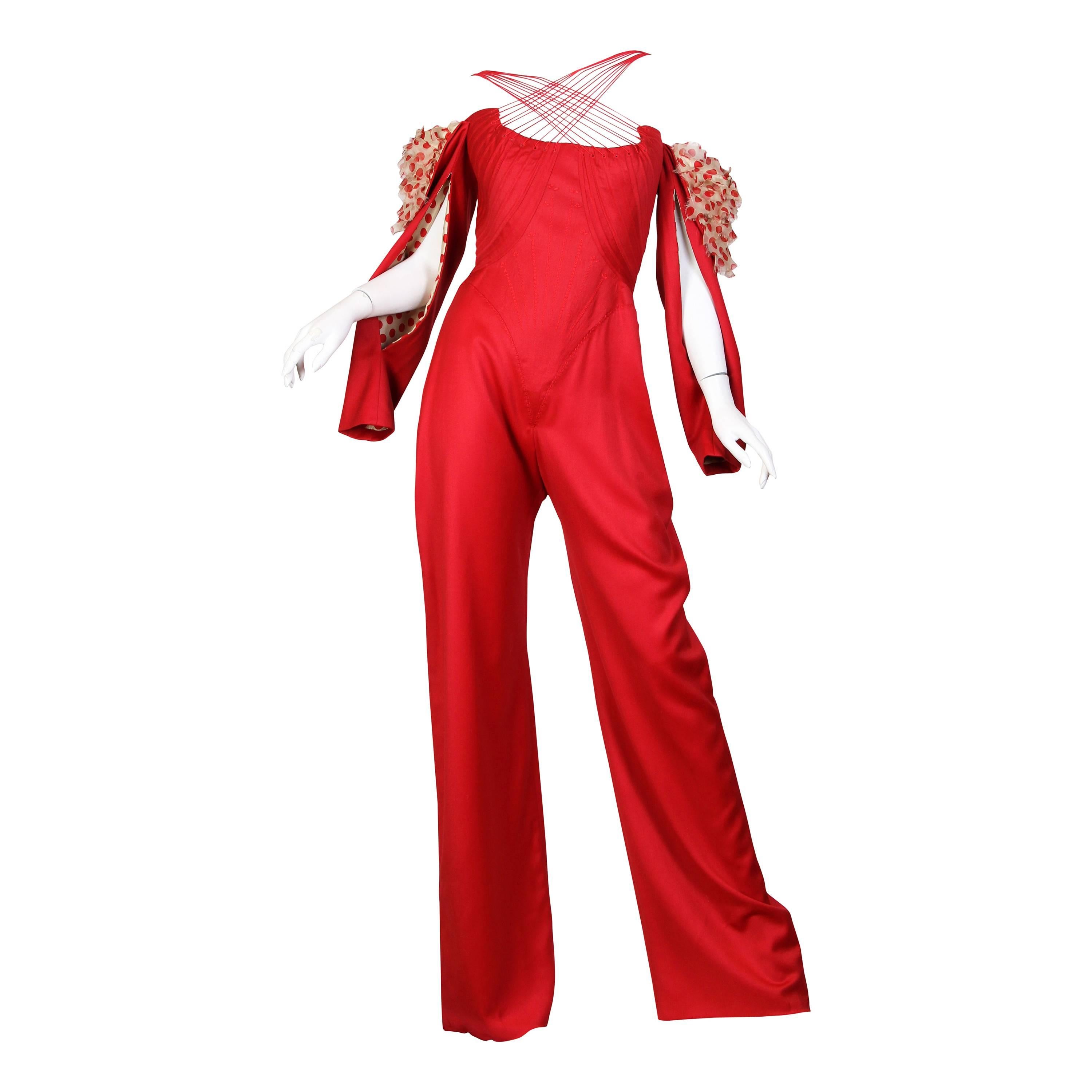 1990S ALEXANDER MCQUEEN Style Red Cotton Spring 2002 "Dance Of The Twisted Bull