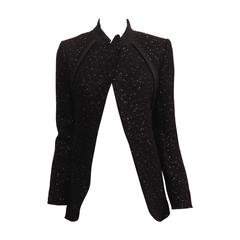 Celine Black Sparkly Wool Jacket Size 36 (4)