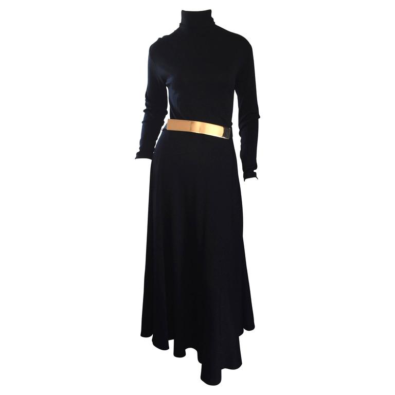 ralph lauren black gold dress
