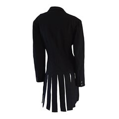 Rare Early Yohji Yamamoto Black Wool ' Carwash Hem ' Vintage Jacket / Blazer