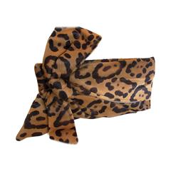 Valentino Garavani Leopard Clutch w/ Exaggerated Bow -NEW