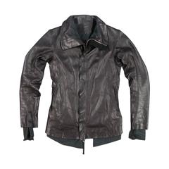 BORIS BIDJAN SABERI Men's 38 Black Lambskin Leather Zip Placket Jacket 2011 2012