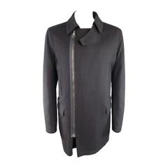 DOLCE & GABBANA Men's 44 Black Wool Oversized Zipper Coat New w/ Tags