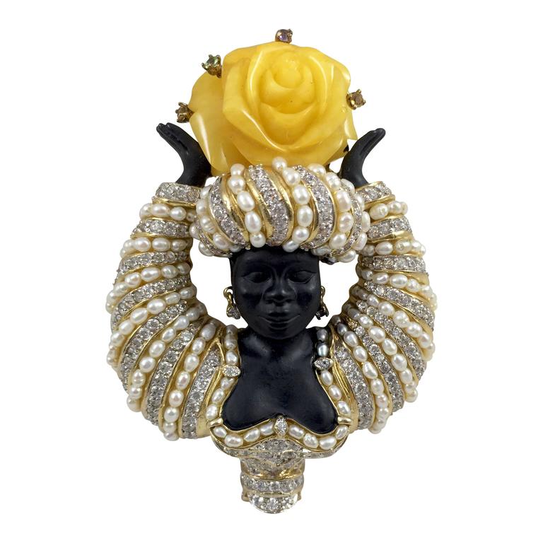 Vintage Jarin Blackamoor Brooch at 1stdibs
