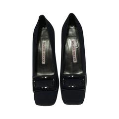 Walter Steiger Vintage 1980's Black Satin Shoes - Size 5 11
