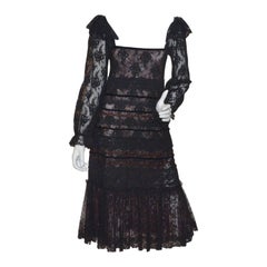 Vintage Giorgio Sant Angelo 1970s Layered Lace Dress
