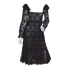 Giorgio Sant Angelo 1970s Layered Lace Dress 10