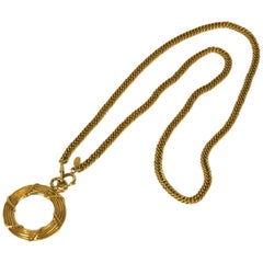 Used Chanel Logo Magnifier Pendant