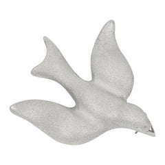 Schöne Brosche/Anstecknadel aus Sterlingsilber mit schöner Dove of Peace