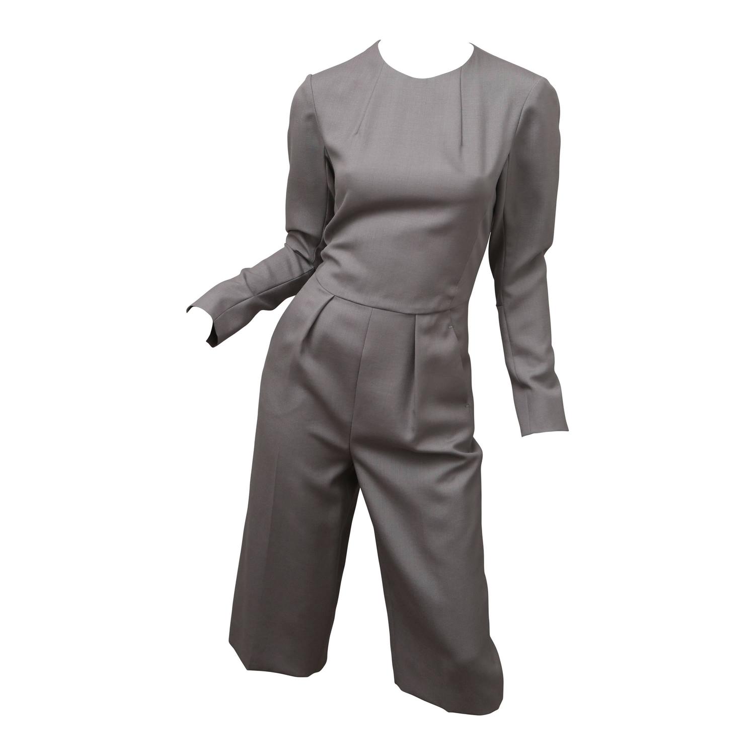 YSL Grey Wool Jumpsuit For Sale at 1stdibs