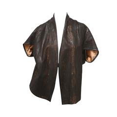 Zero Maria Cornejo Leather Lazer Cut 'Kimono' Style Jacket