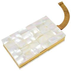 Vintage 1950's Evans Mother Of Pearl Compact Carryall Case