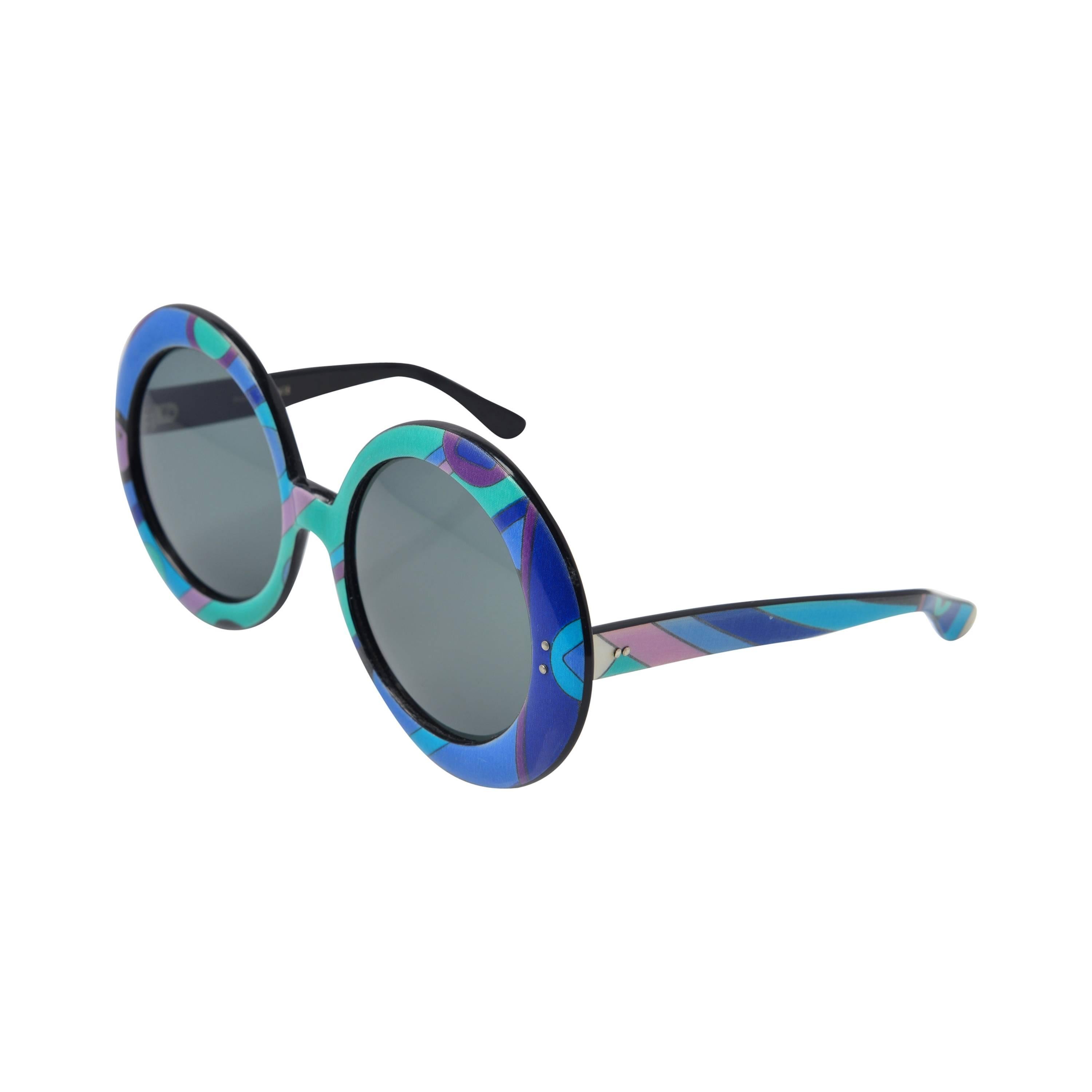 Emilio Pucci Multicolored Mod Round Sunglasses, 1960s 