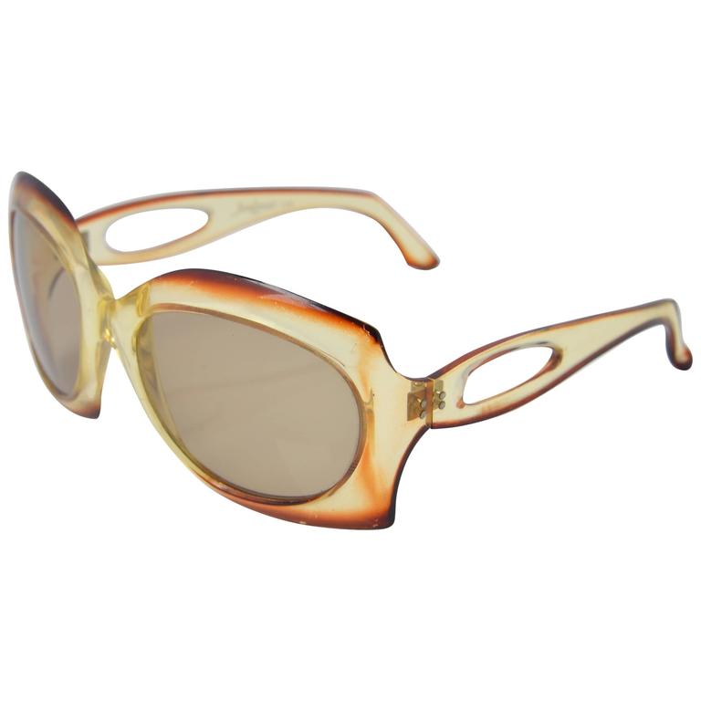 1960s Jean Lonvert Paris Square Framed Sunglasses at 1stDibs display picture 1