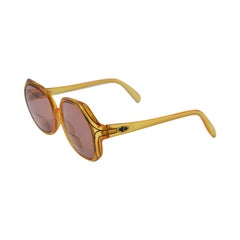 1970er Christian Dior Optyl Runde Honig-Sonnenbrille Rahmen Nummer 2035