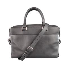 LOUIS VUITTON Black Leather PORTE DOCUMENTS BUSINESS PM Lock Briefcase Bag