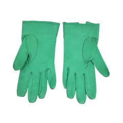 Chanel Green Leather Gloves 7