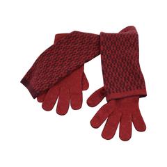 Hermes Burgundy Cashmere Gloves and Arm Warmers