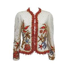 Gianni Versace verziert Seestern Jacke mit echten Korallen:: c. 1992