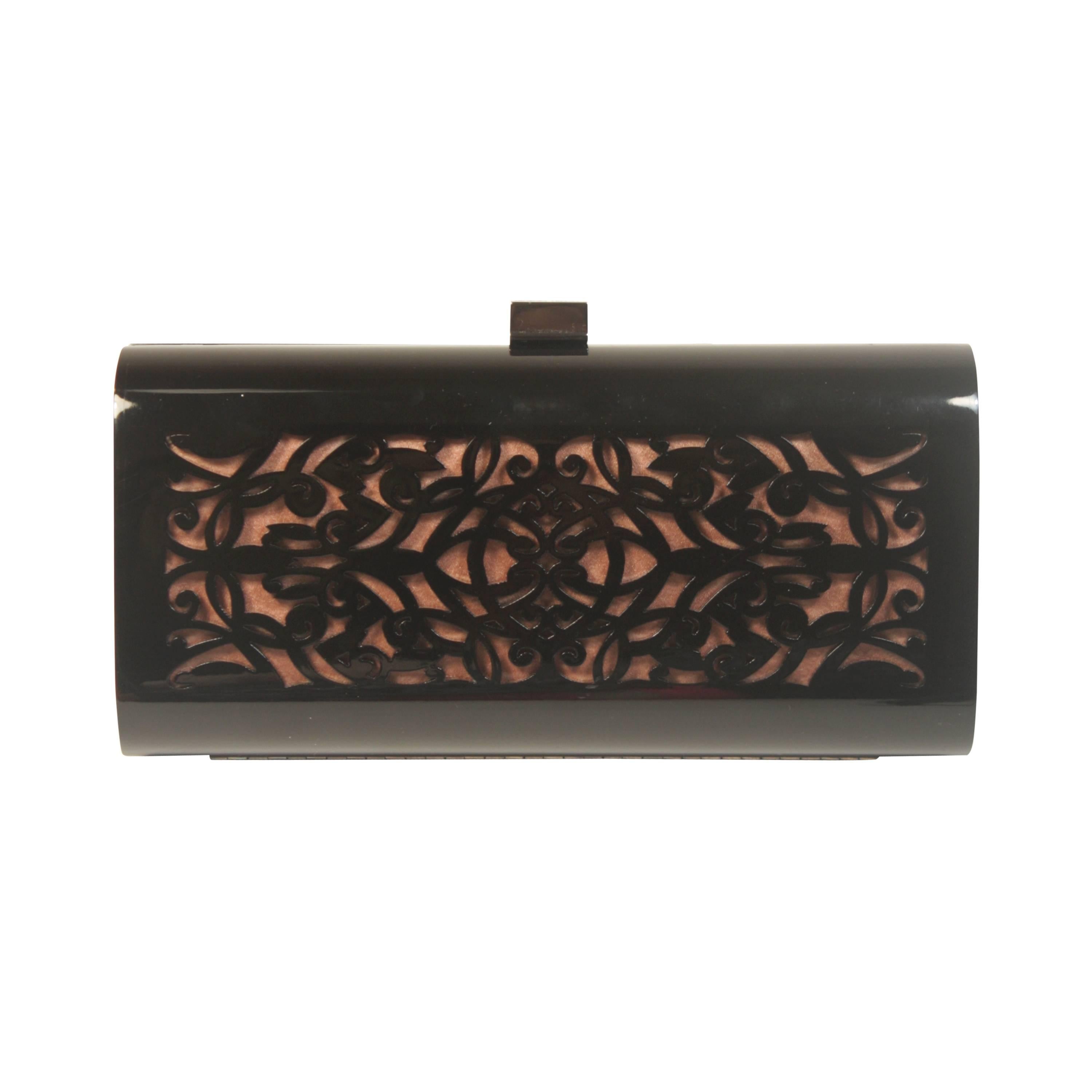 GIORGIO ARMANI Laser Cut Clutch with Optional Satin Strap