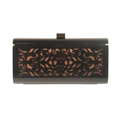 GIORGIO ARMANI Laser Cut Clutch with Optional Satin Strap