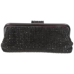 ELIZABETH MASON COUTURE Black Bejeweled Rhinestone Evening Clutch 10